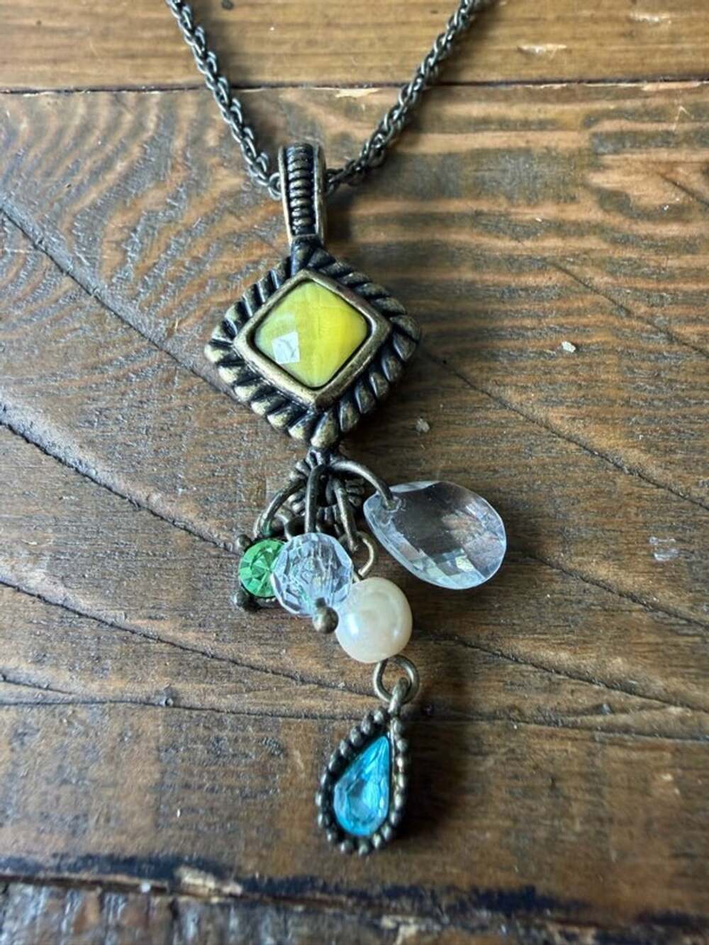 Lia Sophia Antiqued Brass Multi-Charm Necklace